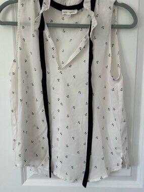 Sweet Rain Anchor Print Blouse